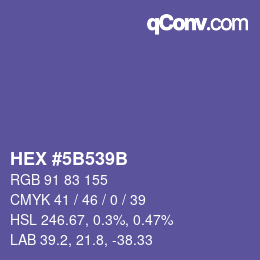 Color code: HEX #5B539B | qconv.com