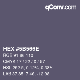 Color code: HEX #5B566E | qconv.com