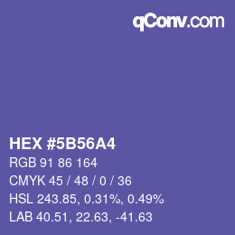 Color code: HEX #5B56A4 | qconv.com