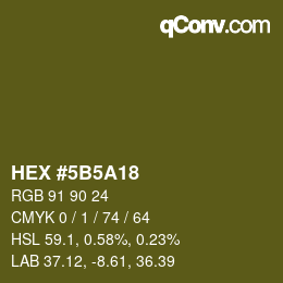 Color code: HEX #5B5A18 | qconv.com