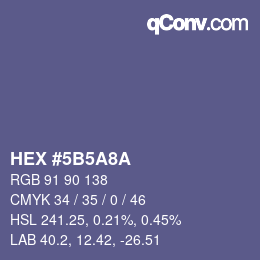 Color code: HEX #5B5A8A | qconv.com