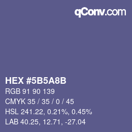Color code: HEX #5B5A8B | qconv.com