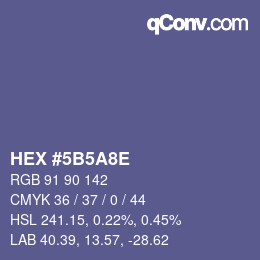 Color code: HEX #5B5A8E | qconv.com