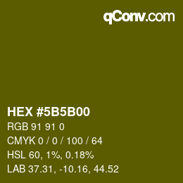 Código de color: HEX #5B5B00 | qconv.com