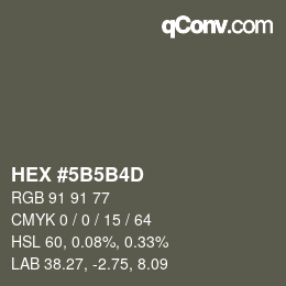 Código de color: HEX #5B5B4D | qconv.com