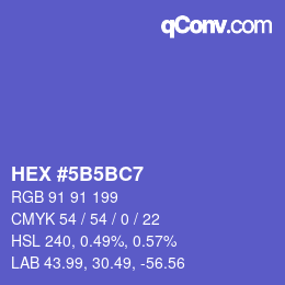 Color code: HEX #5B5BC7 | qconv.com