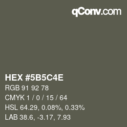 Color code: HEX #5B5C4E | qconv.com