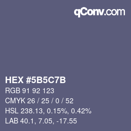 Color code: HEX #5B5C7B | qconv.com