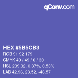 Color code: HEX #5B5CB3 | qconv.com