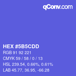 カラーコード: HEX #5B5CDD | qconv.com