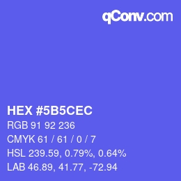 カラーコード: HEX #5B5CEC | qconv.com