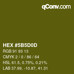 Color code: HEX #5B5D0D | qconv.com