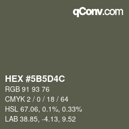 Color code: HEX #5B5D4C | qconv.com