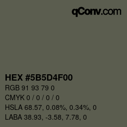 Color code: HEX #5B5D4F00 | qconv.com