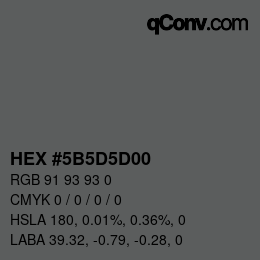 Farbcode: HEX #5B5D5D00 | qconv.com
