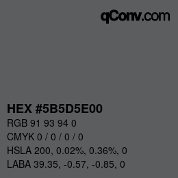 Color code: HEX #5B5D5E00 | qconv.com