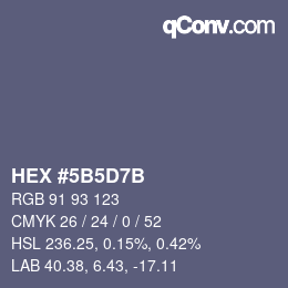 Color code: HEX #5B5D7B | qconv.com