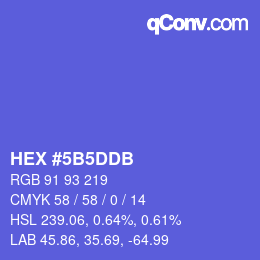 カラーコード: HEX #5B5DDB | qconv.com