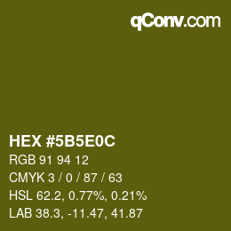 Color code: HEX #5B5E0C | qconv.com