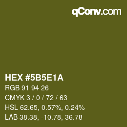 Color code: HEX #5B5E1A | qconv.com