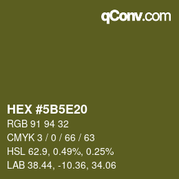 Color code: HEX #5B5E20 | qconv.com