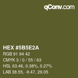 Color code: HEX #5B5E2A | qconv.com