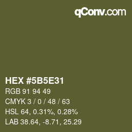 Color code: HEX #5B5E31 | qconv.com