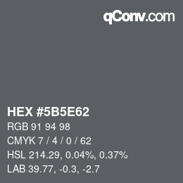 Color code: HEX #5B5E62 | qconv.com