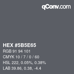 Color code: HEX #5B5E65 | qconv.com