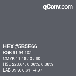 Color code: HEX #5B5E66 | qconv.com