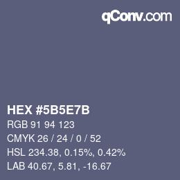 Farbcode: HEX #5B5E7B | qconv.com