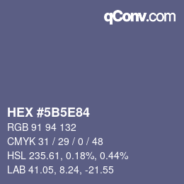 カラーコード: HEX #5B5E84 | qconv.com