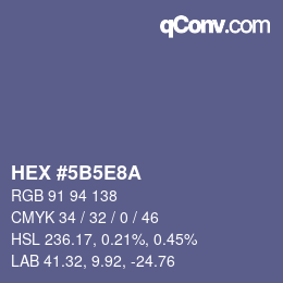 Color code: HEX #5B5E8A | qconv.com