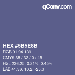 Color code: HEX #5B5E8B | qconv.com
