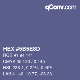 Color code: HEX #5B5E8D | qconv.com