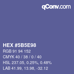 Color code: HEX #5B5E98 | qconv.com
