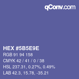 カラーコード: HEX #5B5E9E | qconv.com