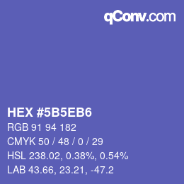 Farbcode: HEX #5B5EB6 | qconv.com