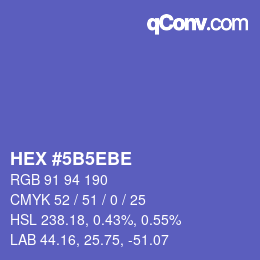 颜色代码: HEX #5B5EBE | qconv.com