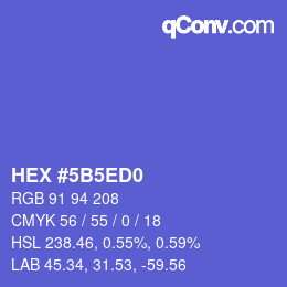 カラーコード: HEX #5B5ED0 | qconv.com