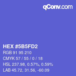 颜色代码: HEX #5B5FD2 | qconv.com
