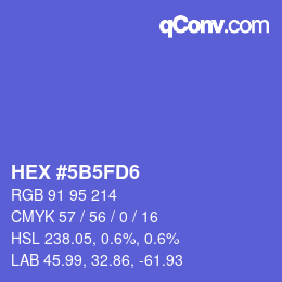 カラーコード: HEX #5B5FD6 | qconv.com