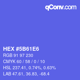 カラーコード: HEX #5B61E6 | qconv.com