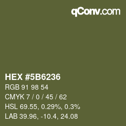 カラーコード: HEX #5B6236 | qconv.com