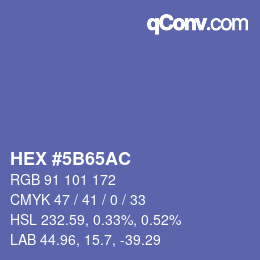 Color code: HEX #5B65AC | qconv.com