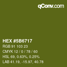 カラーコード: HEX #5B6717 | qconv.com