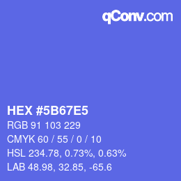 カラーコード: HEX #5B67E5 | qconv.com