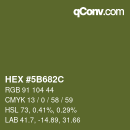 Color code: HEX #5B682C | qconv.com