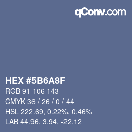 Color code: HEX #5B6A8F | qconv.com