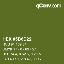 Color code: HEX #5B6D22 | qconv.com